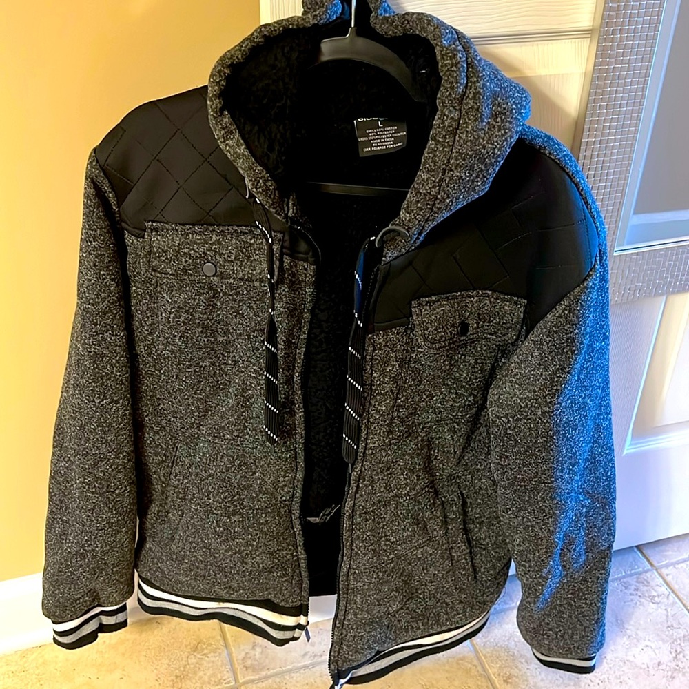 Men’s Large coat with hoodie. Blue Gear brand